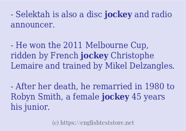 Some example sentences of jockey