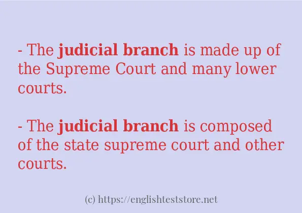 Some example sentences of judicial branch