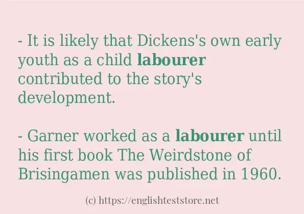 Some example sentences of labourer