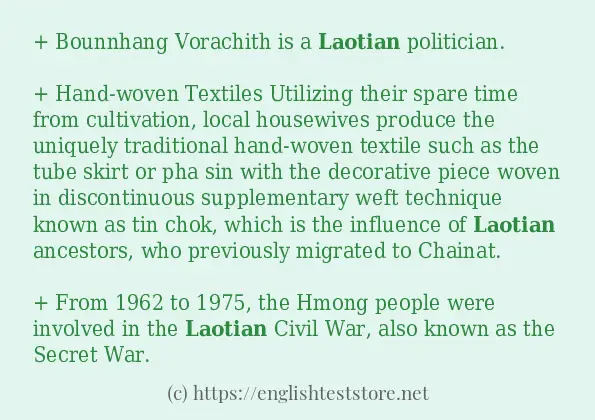 Some example sentences of laotian