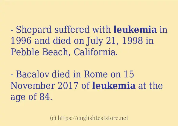 Some example sentences of leukemia