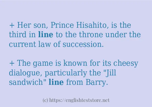 Some example sentences of line