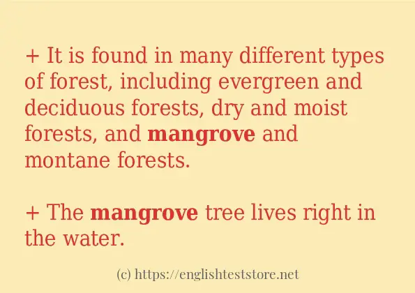Some example sentences of mangrove