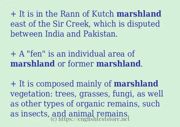 Some example sentences of marshland