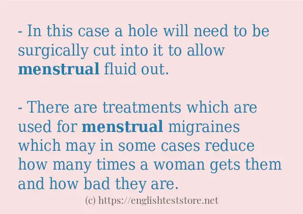 Some example sentences of menstrual