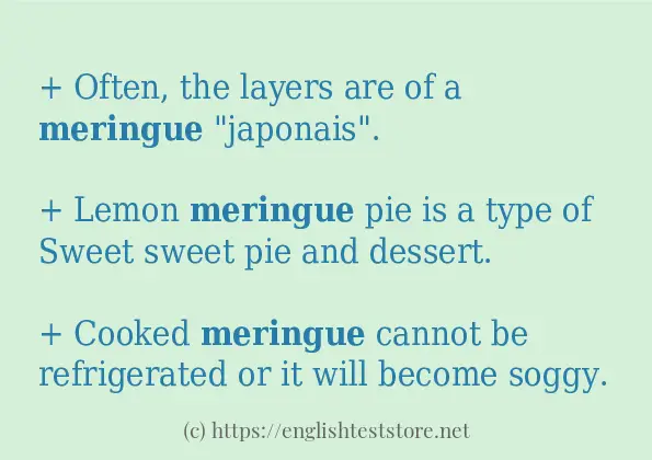 Some example sentences of meringue