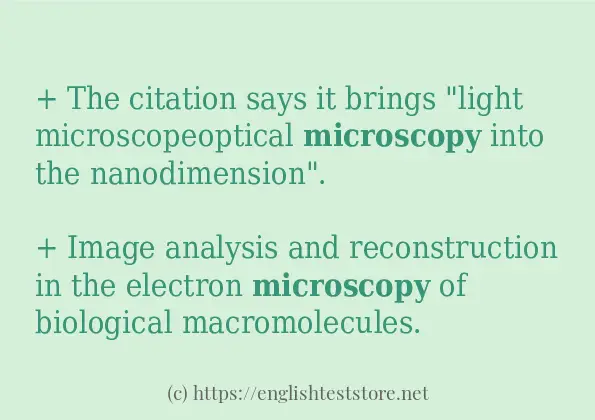 Some example sentences of microscopy