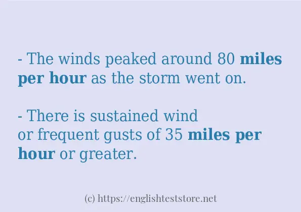 Some example sentences of miles per hour