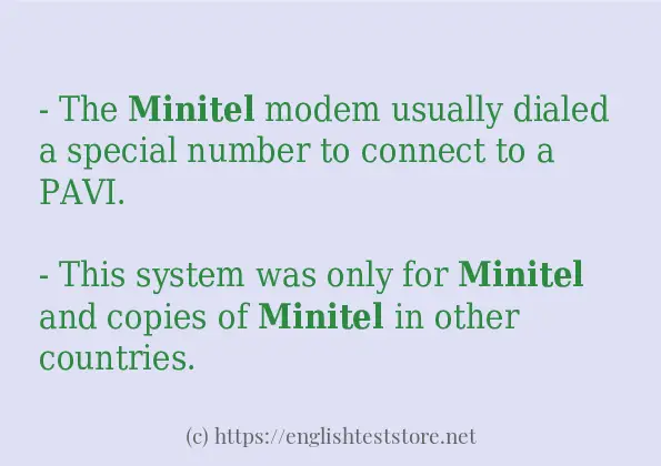 Some example sentences of minitel