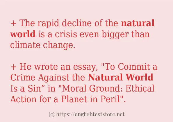 Some example sentences of natural world