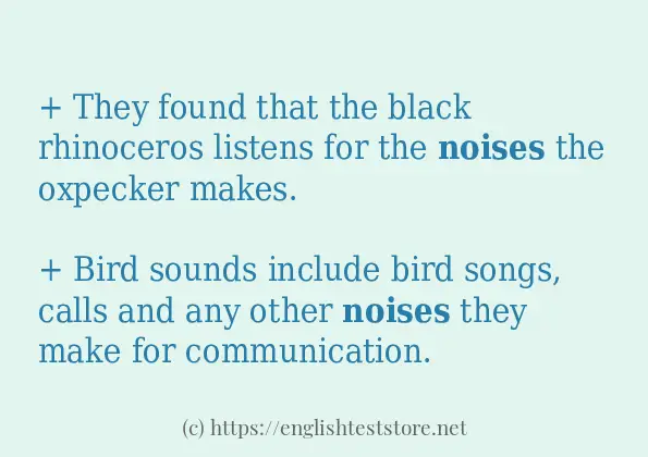Some example sentences of noises Some example sentences of noises