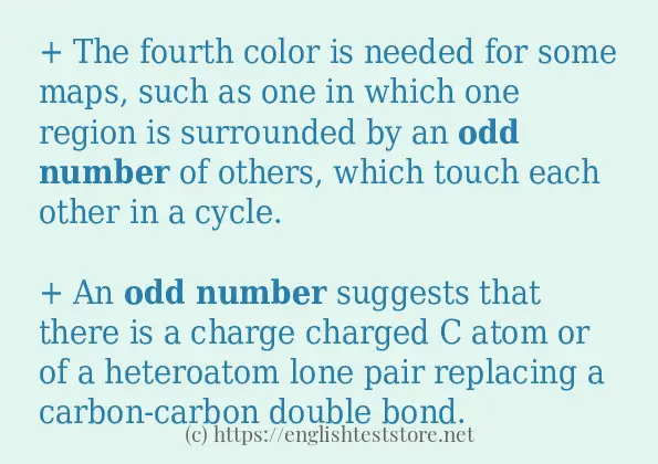 Some example sentences of odd number