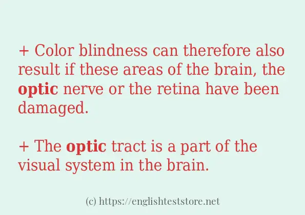 Some example sentences of optic