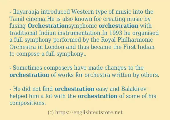 Some example sentences of orchestration