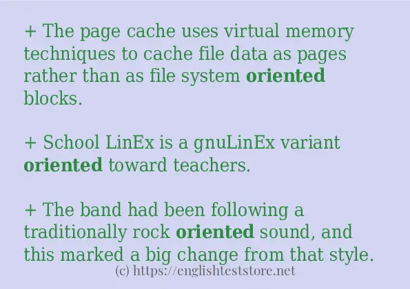 Some example sentences of oriented