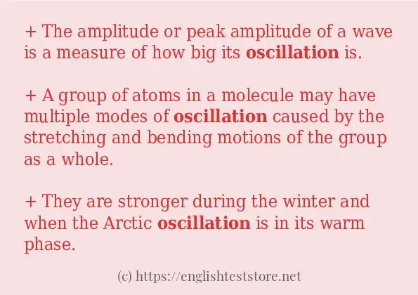 Some example sentences of oscillation