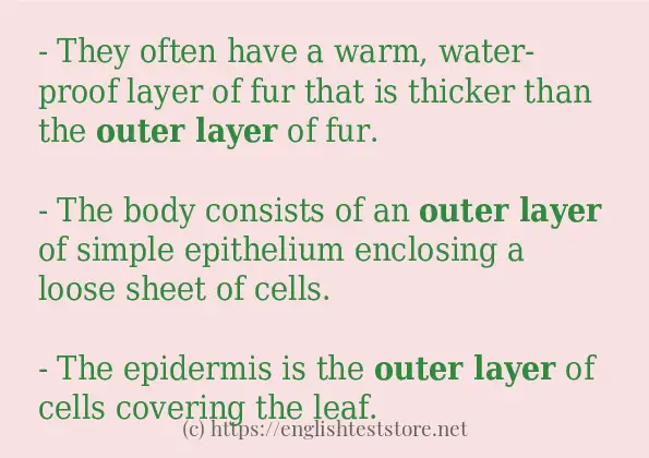 Some example sentences of outer layer