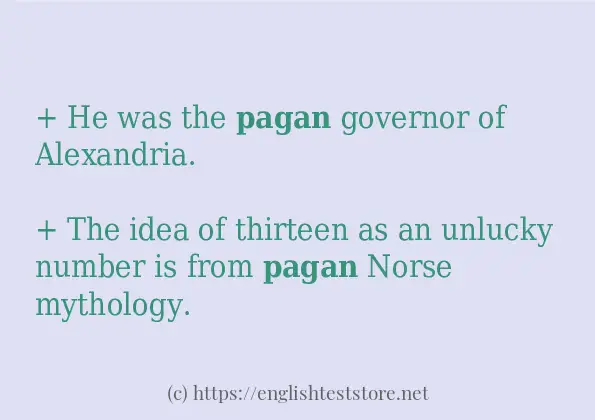 Some example sentences of pagan