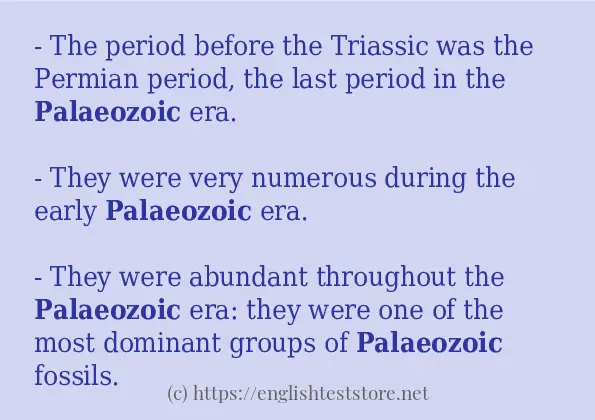 Some example sentences of palaeozoic