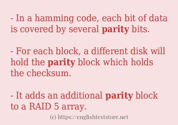 Some example sentences of parity