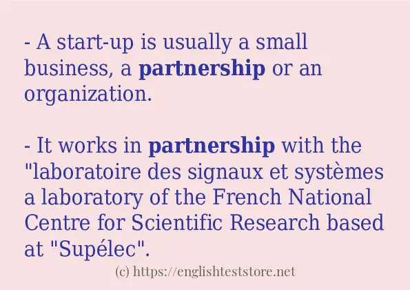 Some example sentences of partnership