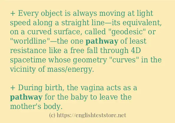 Some example sentences of pathway