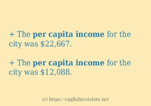 Some example sentences of per capita income