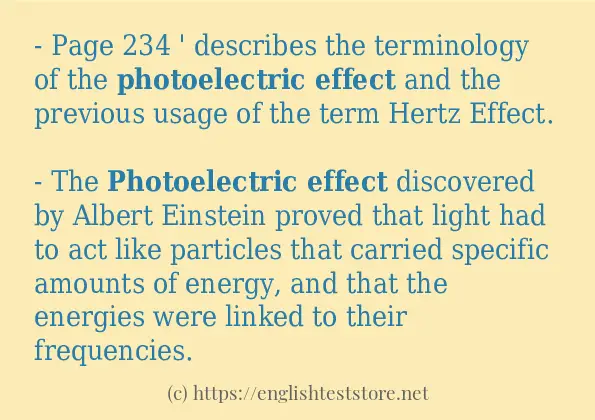 Some example sentences of photoelectric effect