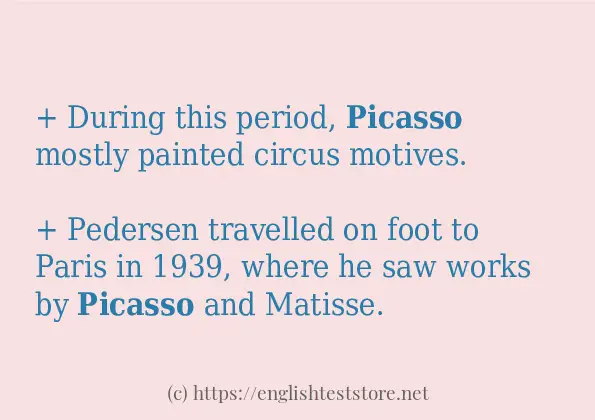 Some example sentences of picasso