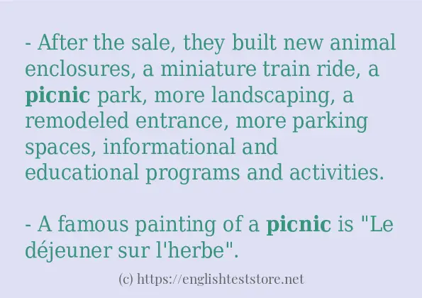 Some example sentences of picnic