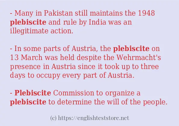 Some example sentences of plebiscite