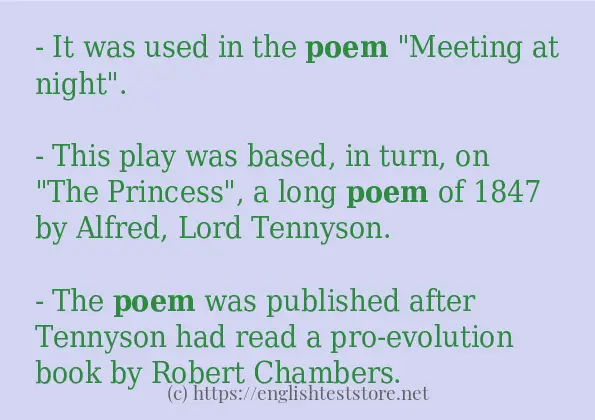 Some example sentences of poem