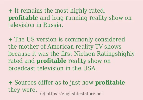 Some example sentences of profitable