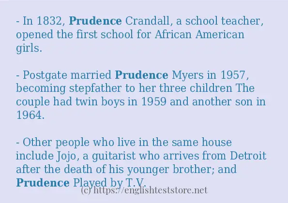 Some example sentences of prudence