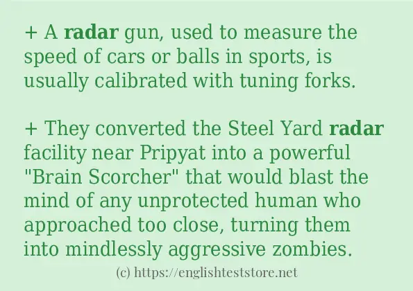 Some example sentences of radar