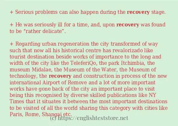 Some example sentences of recovery