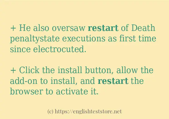 Some example sentences of restart