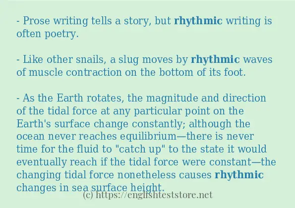 Some example sentences of rhythmic