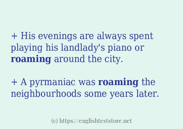 Some example sentences of roaming