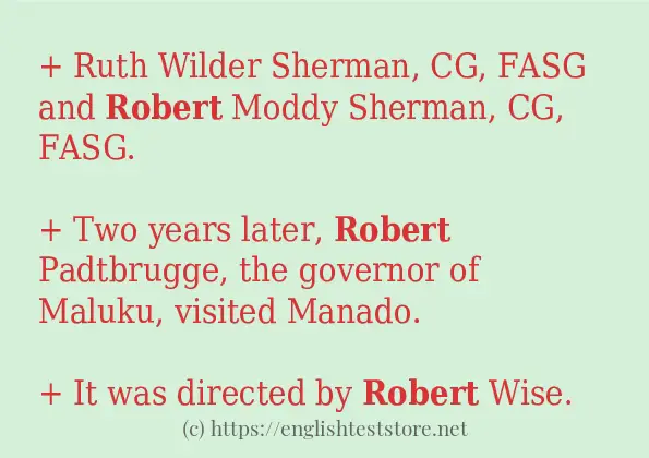 Some example sentences of robert