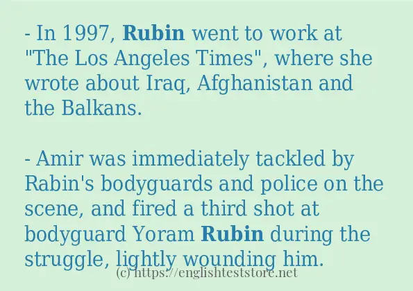 Some example sentences of rubin
