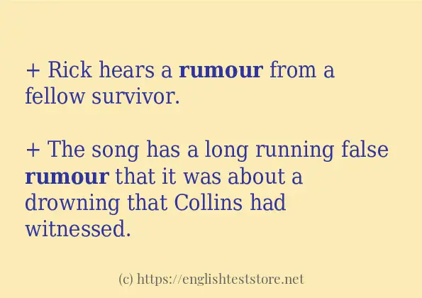 Some example sentences of rumour