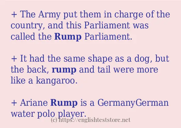 Some example sentences of rump