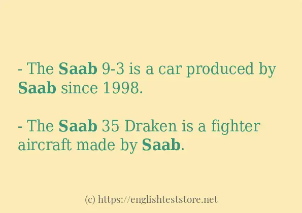 Some example sentences of saab