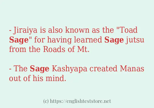 Some example sentences of sage