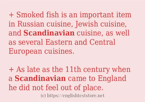 Some example sentences of scandinavian