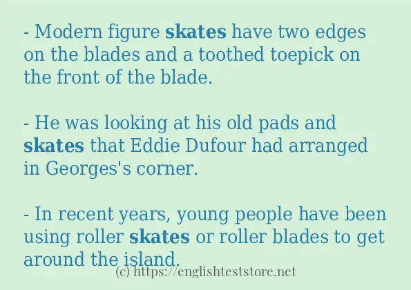 Some example sentences of skates