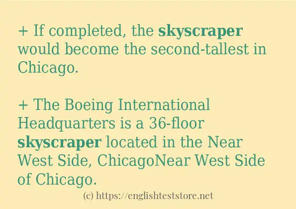 Some example sentences of skyscraper