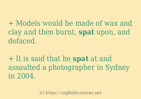 Some example sentences of spat