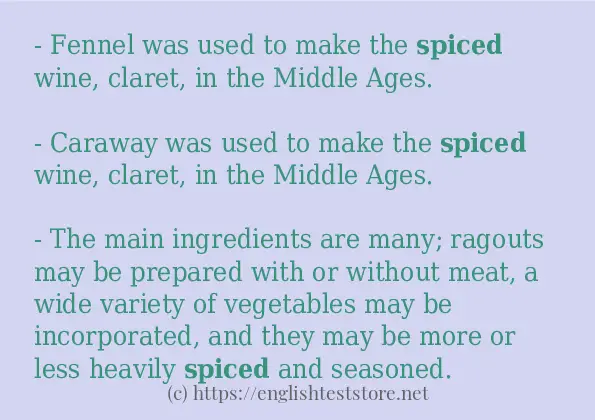 Some example sentences of spiced